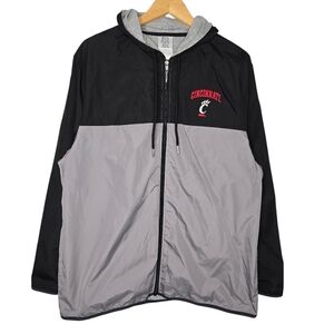 Pro Edge Mens Cincinnati Bearcats Full Zip Colorblock Windbreaker Jacket Medium